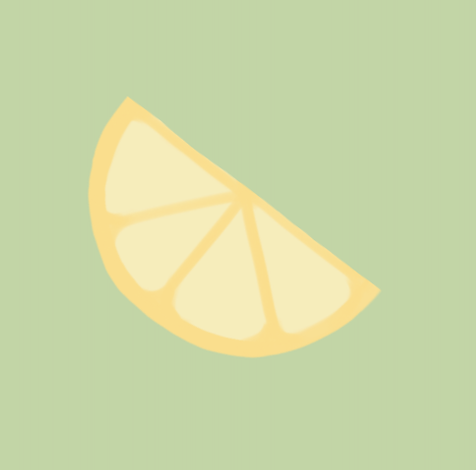 Floating half lemon slice