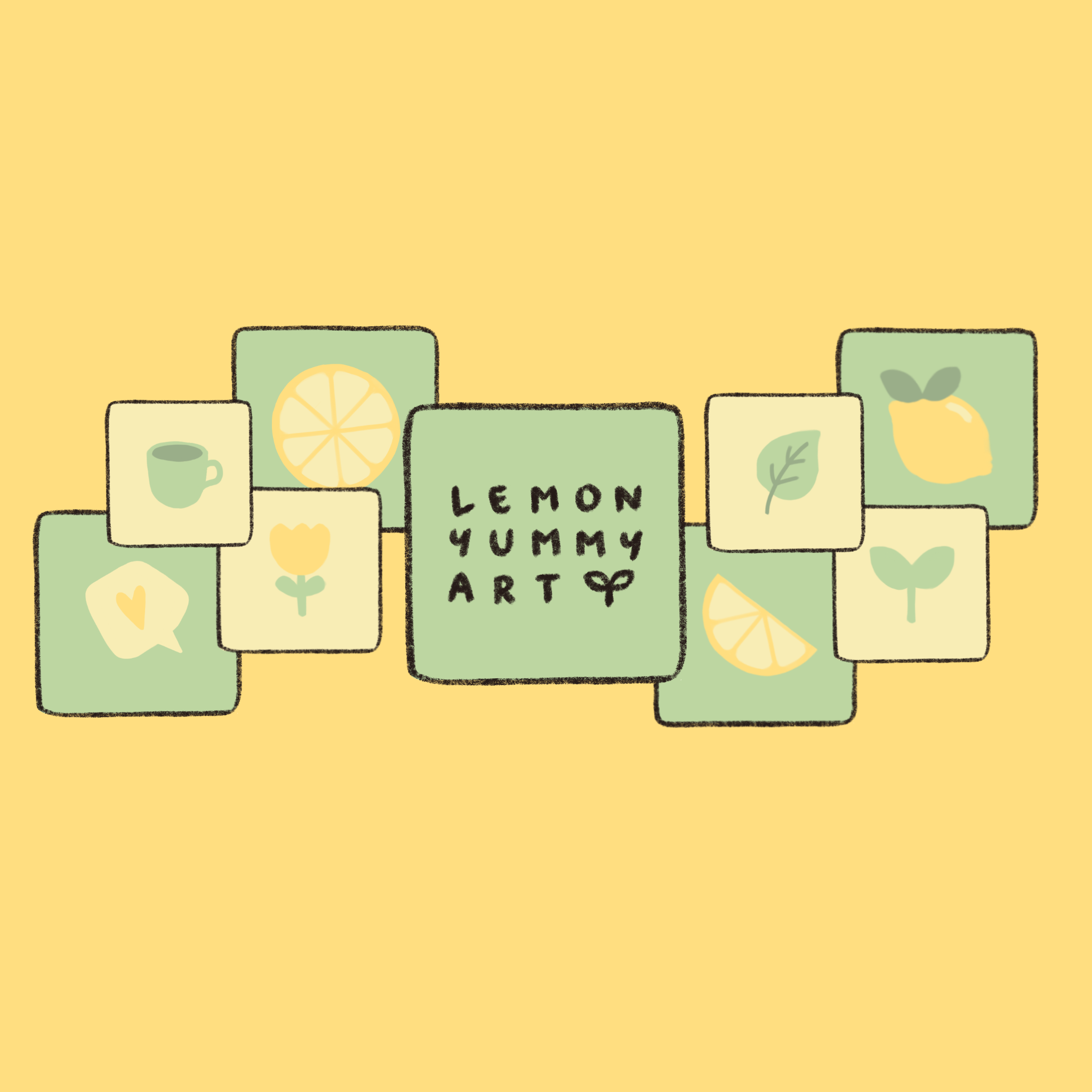 Lemon Yummy Art with Yellow Background